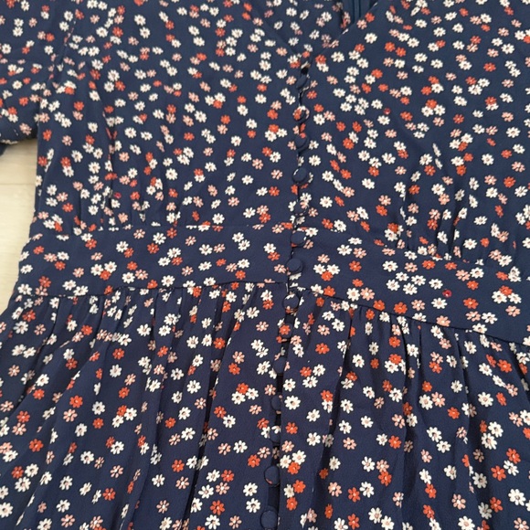 33. Madewell Navy Daisy Print Mini Dress - Picture 5 of 9